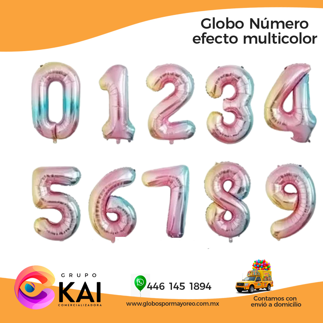 globos numero queretaro multicolor